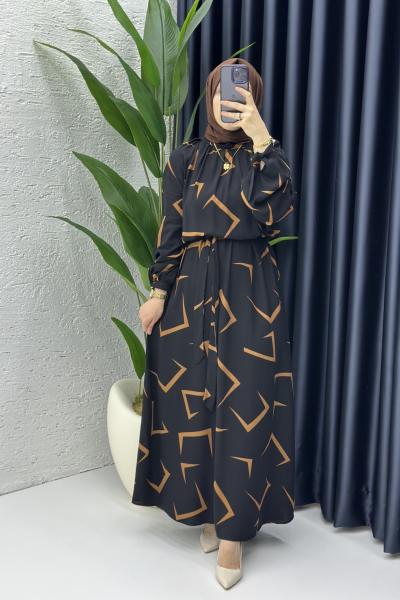 Bahar Elbise Siyah Taba