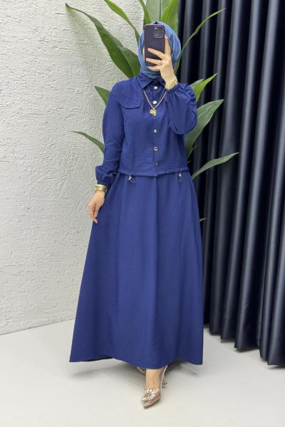 Başak Takım Tesettür Giyim Lacivert