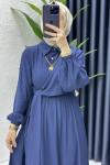 Bukre Tesettür Elbise Lacivert
