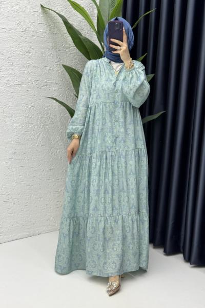 Çağla Elbise Tesettür Giyim Mint Yeşili