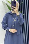 Damla Elbise Tesettür Giyim Lacivert