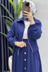 Dilruba Etekli Takım Tesettür Giyim  Lacivert