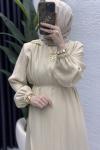 Ecmel Elbise Tesettür Giyim  Krem