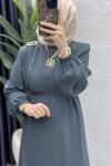 Ecmel Elbise Tesettür Giyim  Petrol Yeşili