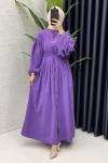 Feride Elbise Tesettür Giyim Mor