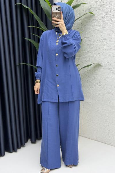 Firuze Pantolon Takım İndigo