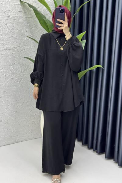 Firuze Takım Tesettür Giyim Siyah