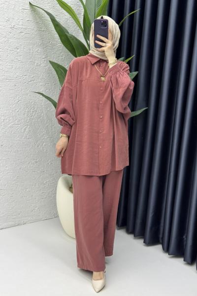 Firuze Takım Tesettür Giyim Kiremit