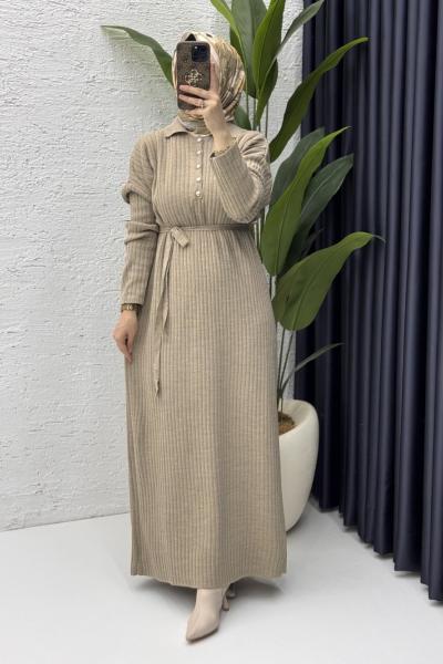 Hazen Elbise Tesettür Giyim  Vizon