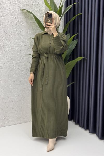 Hazen Elbise Tesettür Giyim  Haki