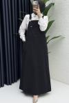 Hazen Kot jile Tesettür Giyim  Siyah