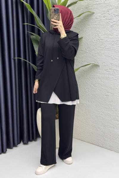 Hülya Takım Tesettür Giyim Siyah