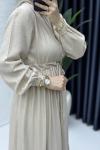 Hümeyra Elbise Tesettür Giyim Taş Rengi