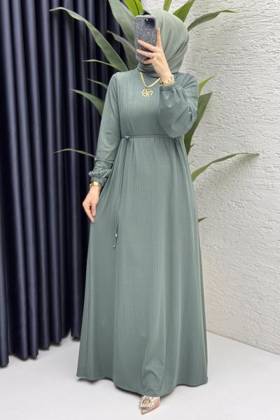 İdil Elbise Tesettür Giyim Çağla Yeşil