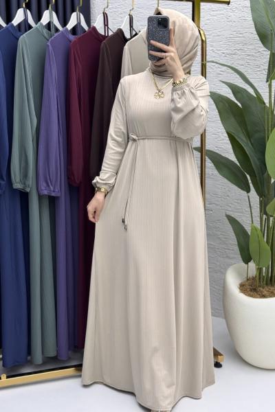 İdil Elbise Tesettür Giyim Taş Rengi