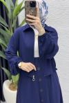 İlve Etekli Takım Tesettür Giyim Lacivert