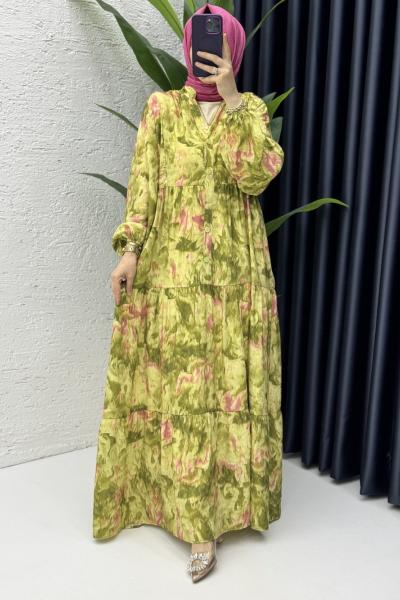 Kardelen Elbise Tesettür Giyim Yeşil