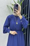 Lacivert Vera Tesettür Elbise Lacivert
