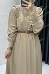 Latte Vera Tesettür Elbise Latte
