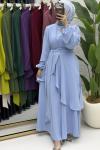 Mahinur Takım Tesettür Giyim  Bebe Mavisi