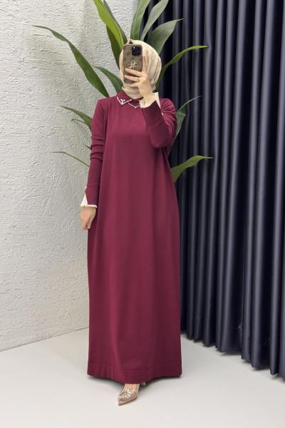 Matmazel Elbise Tesettür Giyim  Bordo