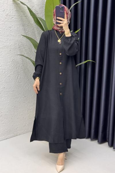 Mehtap Takım Tesettür Giyim Siyah