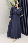 Melike Elbise Tesettür Giyim Lacivert