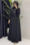 Merve Kot Elbise Tesettür Giyim  Antrasit