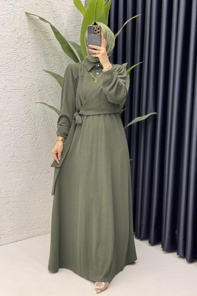 Meyra Elbise Tesettür Giyim  Haki