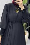 Mihra Abaya Takım Tesettür Giyim Siyah