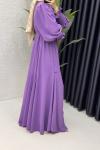Mihra Abaya Takım Tesettür Giyim Lila
