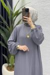 Mina Elbise Tesettür Giyim  Gri