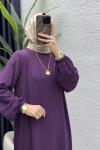 Mina Elbise Tesettür Giyim  Mor