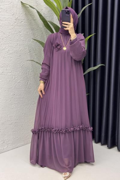 Nurşah Elbise Tesettür Giyim Mürdüm