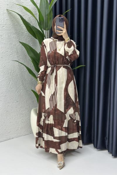 Özgen Elbise Kahverengi