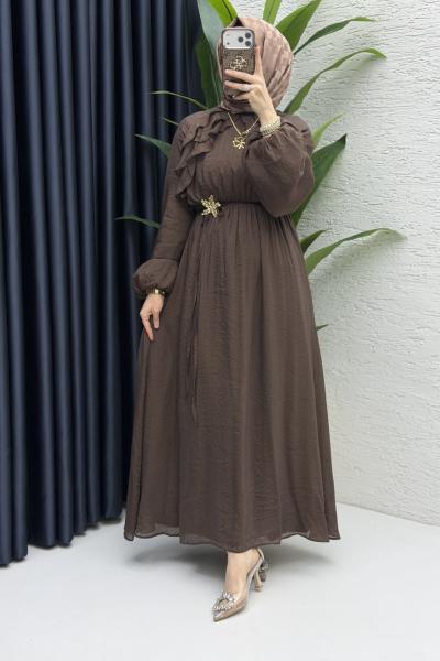 Peri Elbise Tesettür Giyim  Kahve