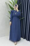 Rabia Tesettür Elbise İndigo