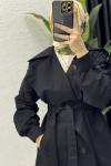 Rabia Trench Tesettür Giyim  Siyah