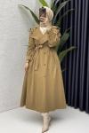 Rabia Trench Tesettür Giyim  Toprak