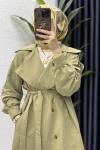 Rabia Trench Tesettür Giyim  Yeşil