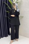 Rose İkili Takım Tesettür Giyim  Siyah