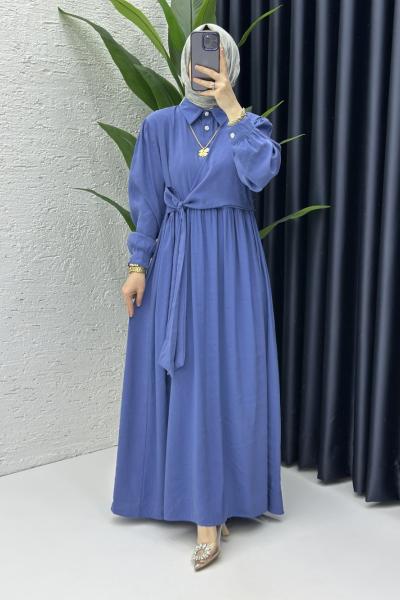 Sadem Tesettür Elbise İndigo