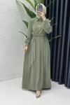 Sadem Tesettür Elbise Haki