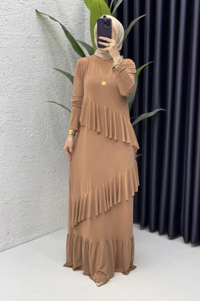 Sahra Elbise Tesettür Giyim Latte