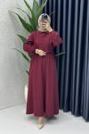 Sahre Elbise Tesettür Giyim Bordo
