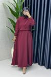Sahre Elbise Tesettür Giyim Bordo