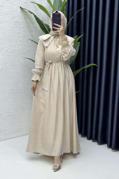 Sanem Elbise Tesettür Giyim Taş Rengi