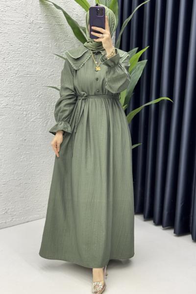 Sanem Elbise Tesettür Giyim Haki