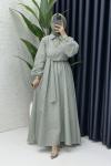 Seçil Tesettür Elbise Haki