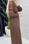Seher Elbise Tesettür Giyim Kahverengi